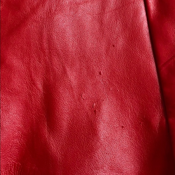 Red Leather Skirt XL - Picture 4 of 5